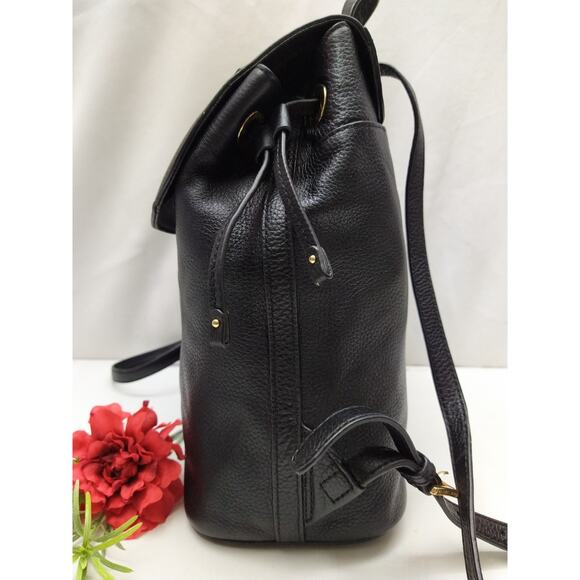 Michael Kors Black Pebbled Leather Top Handle Drawstring Backpack main image 10